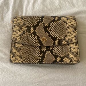Tory and Burch snake print cross body worn twice great condition